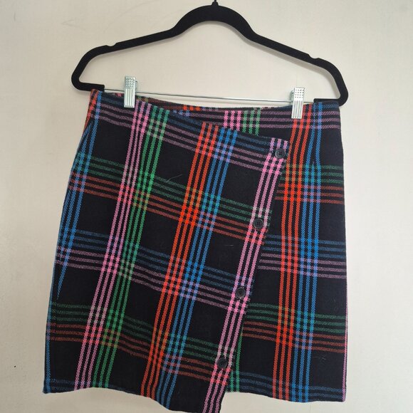 Plaid Cotton Mini Skirt - Picture 3 of 8